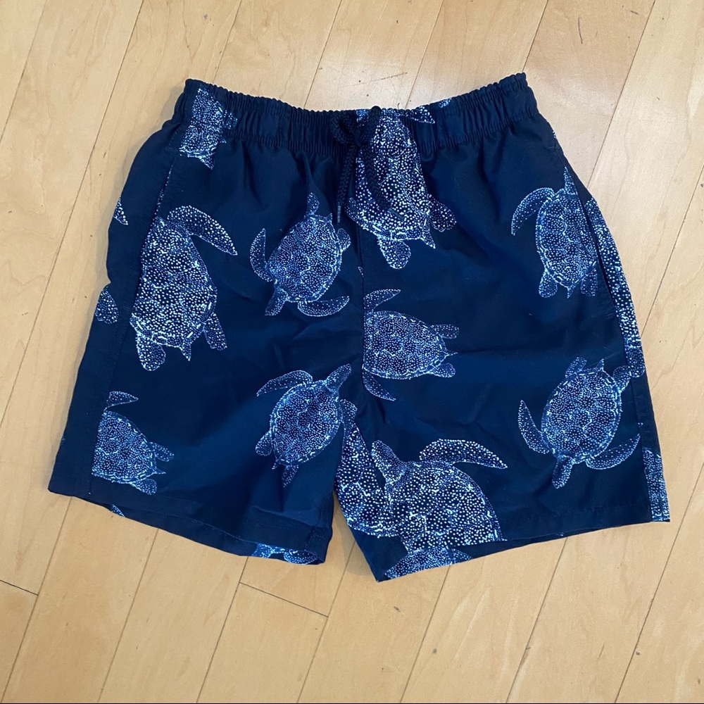 VILEBREQUIN navy turtle swim trunks, Kids size 12